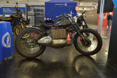 Die "Electric Ladyland" von Kabarettist Jürgen Becker zählt zu den am  häufigsten fotografierten Maschinen auf der Intermot. Foto: Lenzen